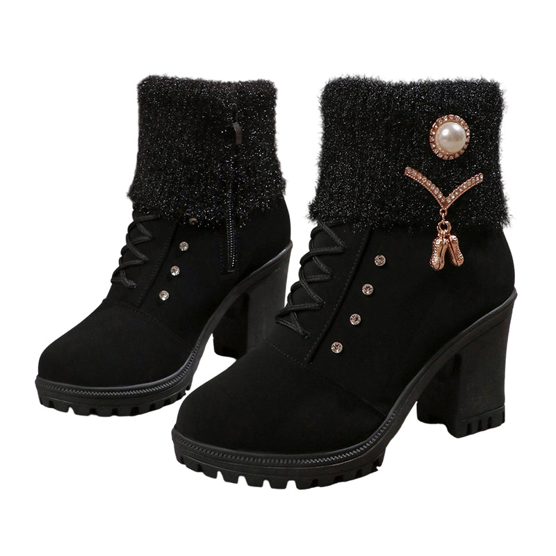 Women's Thick Warm Chunky Heel Boots