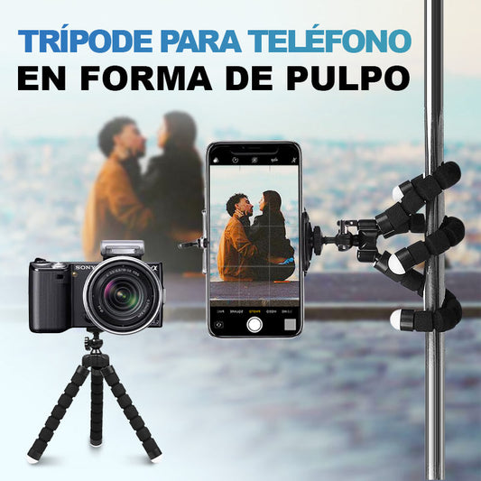 Trípode para Teléfono en Forma de Pulpo