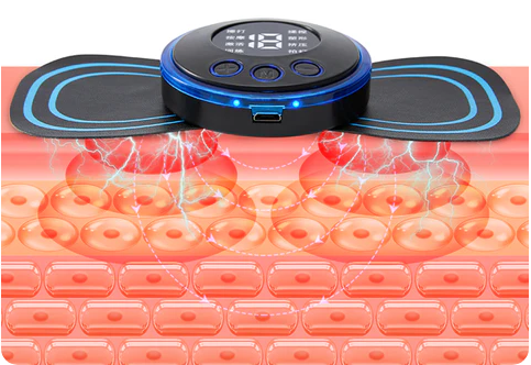 Masajeador Portátil con 8 Modos y Pantalla LCD - Mini Estimulador Muscular para Alivio del Dolor
