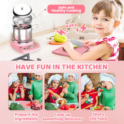 🎁[El mejor regalo para niños]🍳Mini juguetes de cocina de cocina real para niños - Juego de 22 piezas