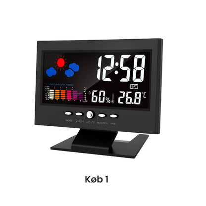 l temperaturmonitor Vejrudsigt LED-vækkeur