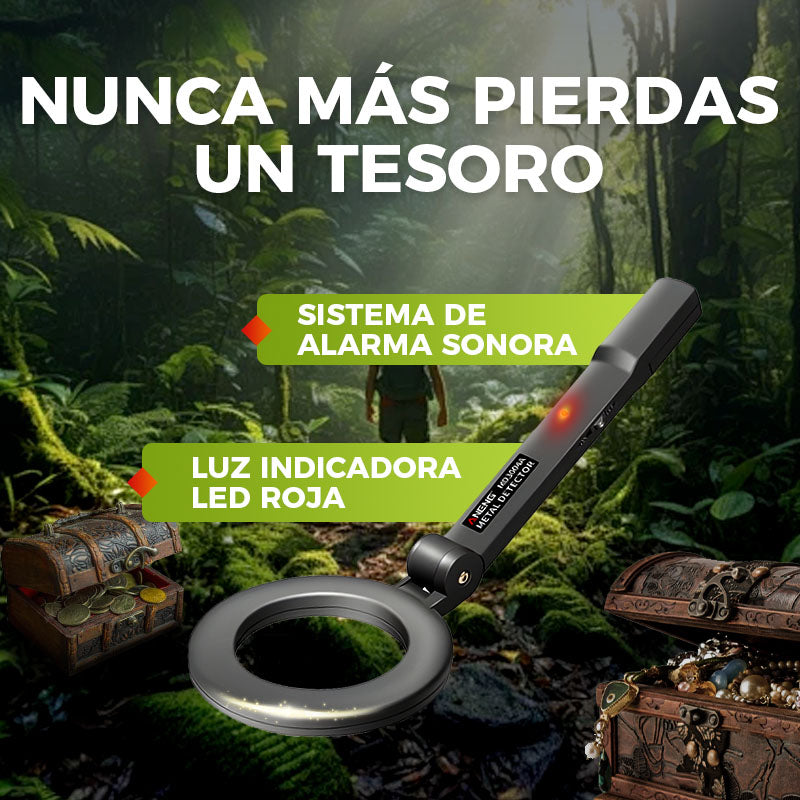 Detector de metales manual 360° para oro y joyas