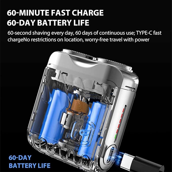 🔥 ¡Último día 50% de descuento!🔥 Afeitadora eléctrica portátil rotativa de doble anillo