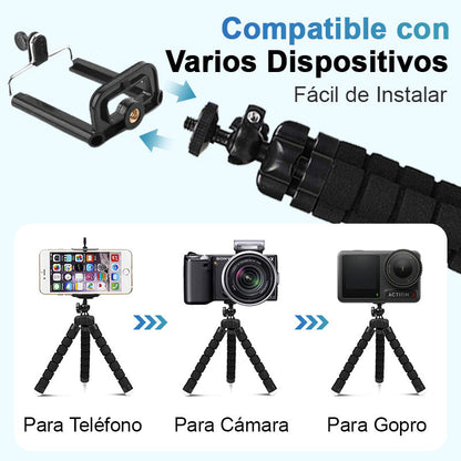 Trípode para Teléfono en Forma de Pulpo