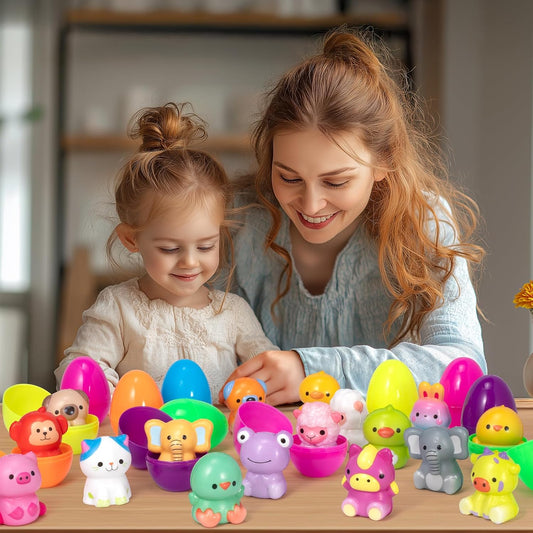 🔥¡Precio especial por último día!⚡Más de 50 000 unidades vendidas🎁12/24 unidades de huevos de Pascua rellenos: juguetes blanditos de crecimiento lento
