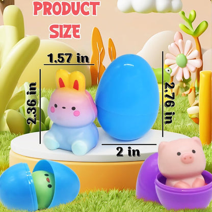 🔥¡Precio especial por último día!⚡Más de 50 000 unidades vendidas🎁12/24 unidades de huevos de Pascua rellenos: juguetes blanditos de crecimiento lento