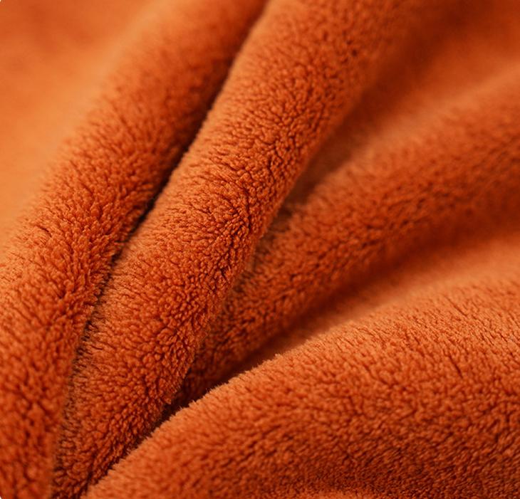 Toalla grande absorbente de terciopelo coral para lavar y secar el cabello.