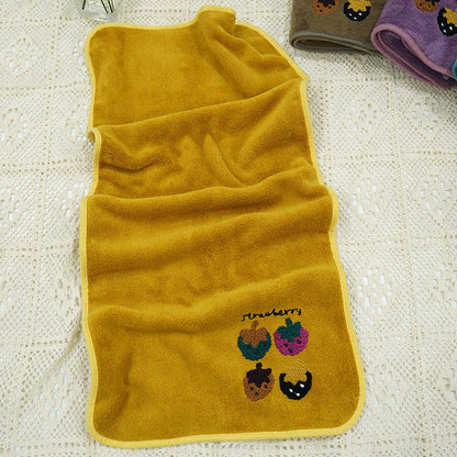 Toalla grande absorbente de terciopelo coral para lavar y secar el cabello.