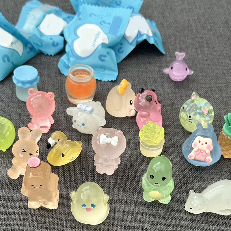 Blind Bag Mini Figuras Luminosas de Animales de Resina - 10PCS/Set