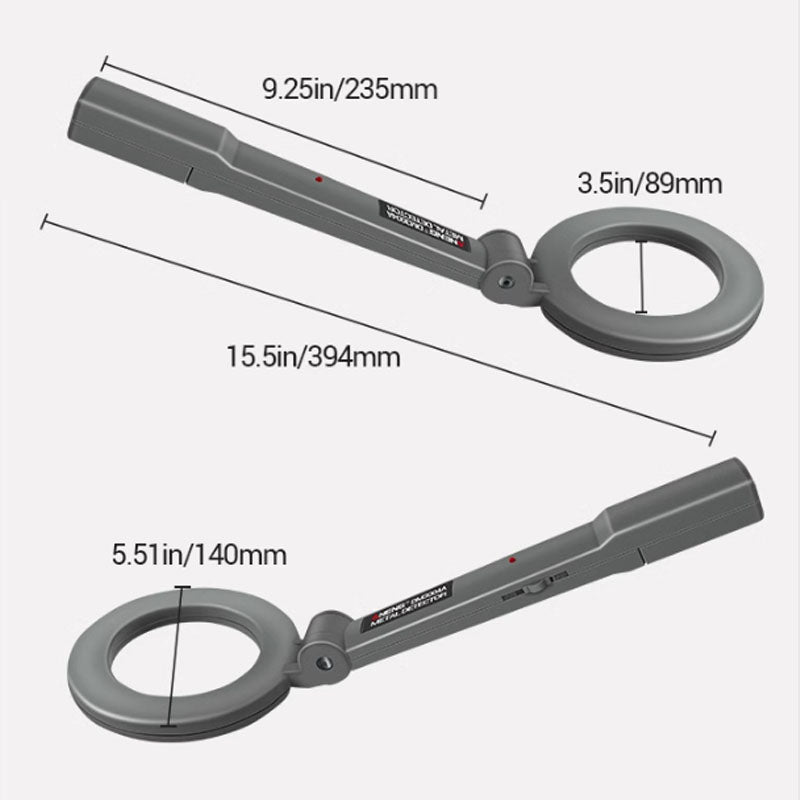 Detector de metales manual 360° para oro y joyas