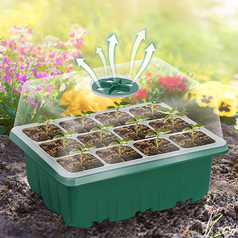 🌱 Bandejas de Cultivo con Luz de Crecimiento – Temporizador, Ajuste de Humedad, Drenaje, Ideal para Germinación de Semillas 50% OFF