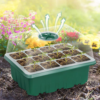 🌱 Bandejas de Cultivo con Luz de Crecimiento – Temporizador, Ajuste de Humedad, Drenaje, Ideal para Germinación de Semillas 50% OFF