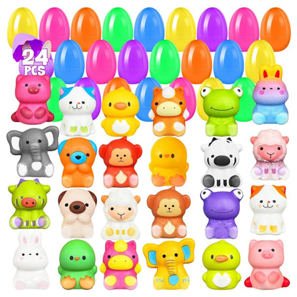 🔥¡Precio especial por último día!⚡Más de 50 000 unidades vendidas🎁12/24 unidades de huevos de Pascua rellenos: juguetes blanditos de crecimiento lento