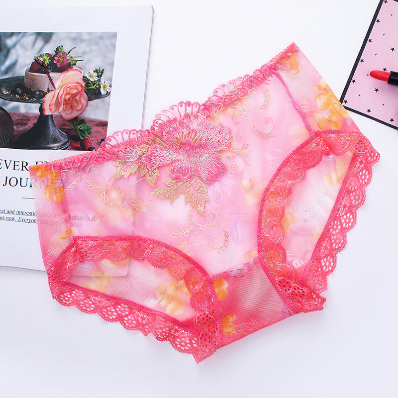 🌸Compar 4 OBDENGA 3 GRAATIS🌸Bragas de algodón antibacteriano con bordado de encaje