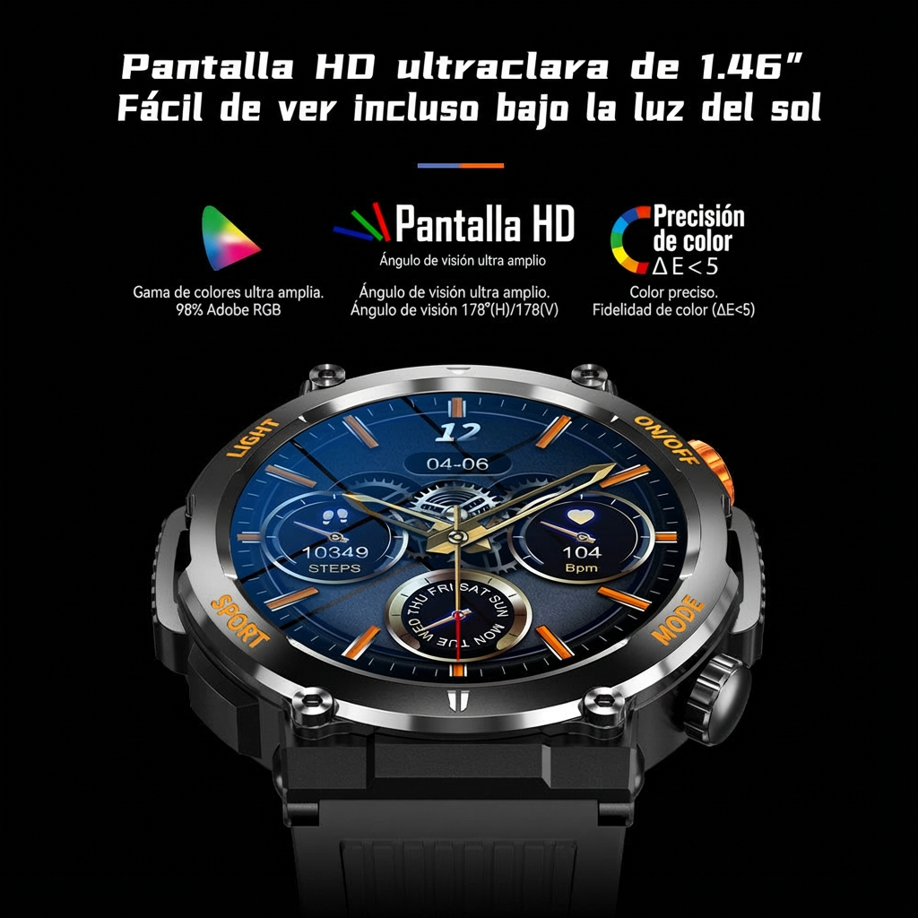 ⌚🔥 ¡61% OFF por Tiempo Limitado! Smartwatch Deportivo y para Exteriores Resistente al Agua – Ideal para Aventura y Ejercicio 💪🌧️
