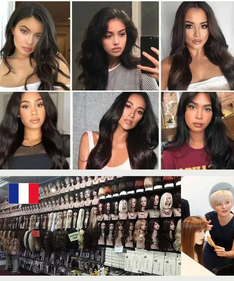 Extensiones de cabello con clip en forma de U con efecto de ondas de agua