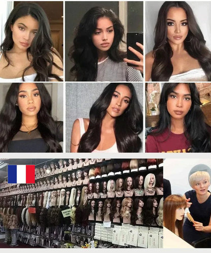 Extensiones de cabello con clip en forma de U con efecto de ondas de agua