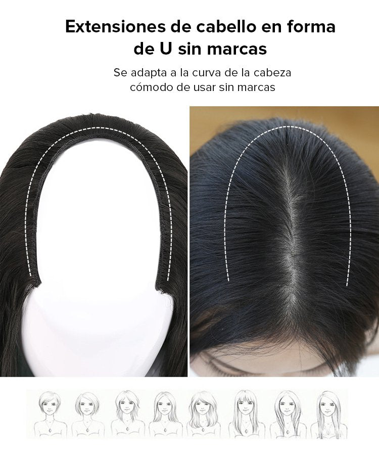 Extensiones de cabello con clip en forma de U con efecto de ondas de agua