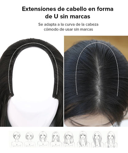 Extensiones de cabello con clip en forma de U con efecto de ondas de agua
