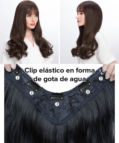 Extensiones de cabello con clip en forma de U con efecto de ondas de agua