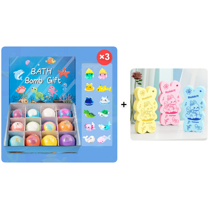 💎 ¡50 % DE DESCUENTO EN EL SET DE BOMBAS DE BAÑO CON SORPRESA! 💎 12 juguetes de animales marinos, cuidado suave y diversión aromática para los niños 🛁