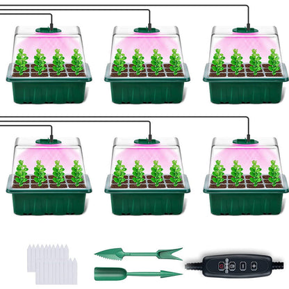 🌱 Bandejas de Cultivo con Luz de Crecimiento – Temporizador, Ajuste de Humedad, Drenaje, Ideal para Germinación de Semillas 50% OFF