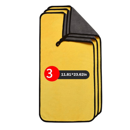 Toalla de microfibra polar coral para lavar el coche (juego de 3 piezas)