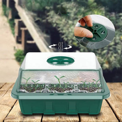 🌱 Bandejas de Cultivo con Luz de Crecimiento – Temporizador, Ajuste de Humedad, Drenaje, Ideal para Germinación de Semillas 50% OFF