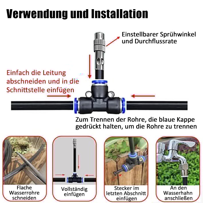 🌱Sistema de riego automático para jardín curvo 360°