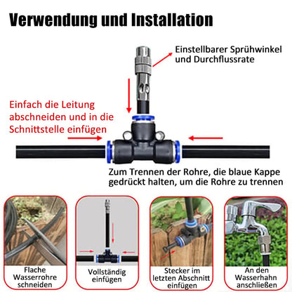 🌱Sistema de riego automático para jardín curvo 360°