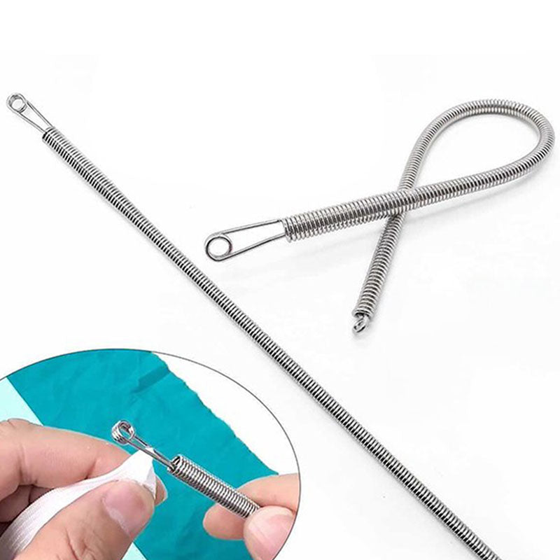 Herramienta multifuncional plegable con cordón elástico para enhebrar