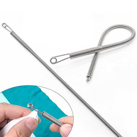 Herramienta multifuncional plegable con cordón elástico para enhebrar