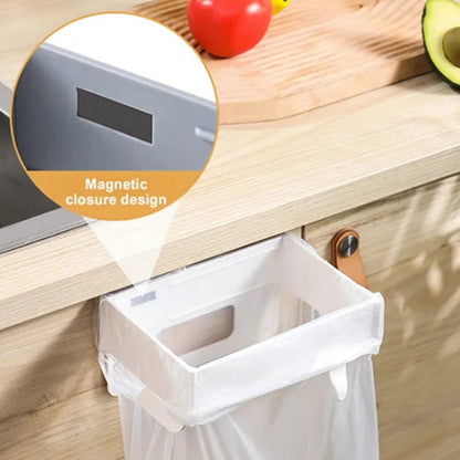 Wall-Mounted Foldable Garbage Bag Holder for Kitchen