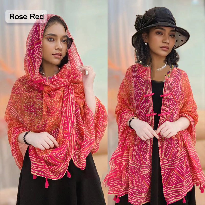 Pañuelo chal con botones de mujer para protegerse del sol