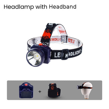 Portable Lightweight Waterproof Outdoor Headlamp with Headband