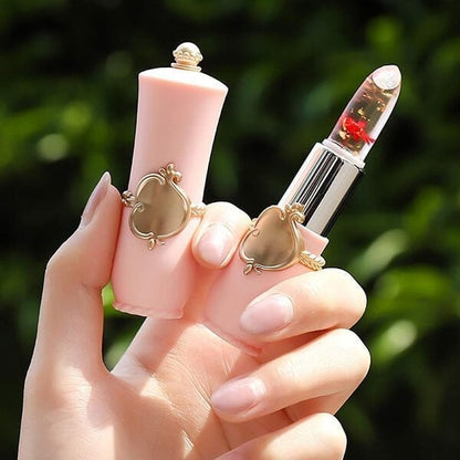 🎉Oferta especial de Navidad: 50 % de descuento💥Barras de labios gelatinosas que cambian de color con flores secas