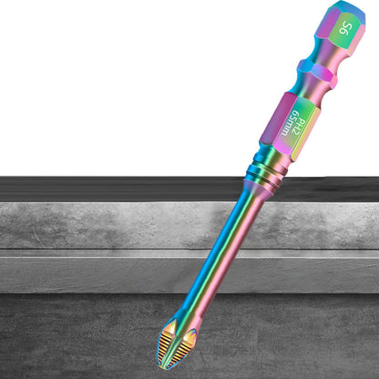 🔧 8 PCS🔥S6 Color Titanio Punta de destornillador de impacto | magnético ultra duro | antideslizante cabeza en cruz ✨