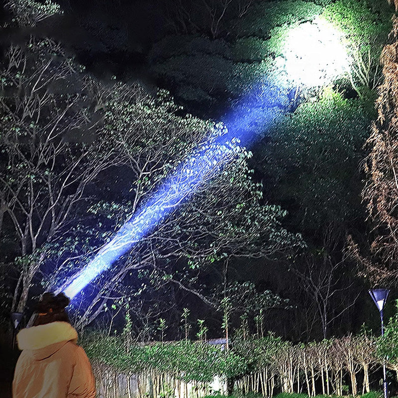 Linterna frontal LED con zoom, 6 modos y sensor de movimiento