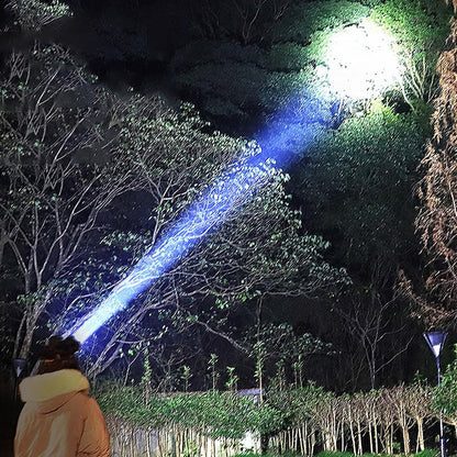 Linterna frontal LED con zoom, 6 modos y sensor de movimiento