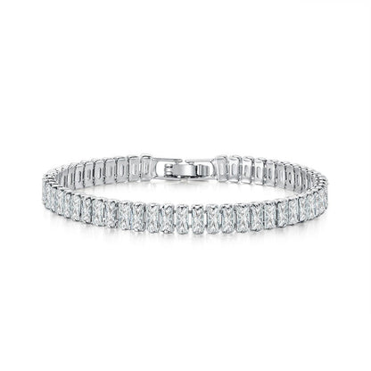 Never-Fading Single Row Rectangular Rhinestone Bracelet