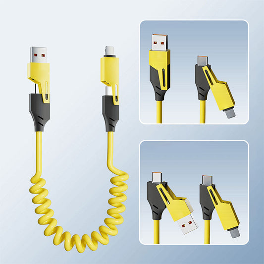 4-in-1 Coiled Charging Cable