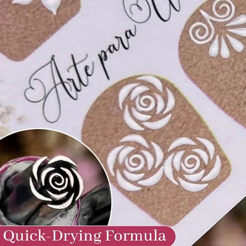 Juego de Bolígrafos de Sello para  Arte de Uñas Compacto y Portátil