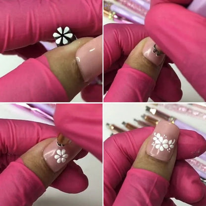 Juego de Bolígrafos de Sello para  Arte de Uñas Compacto y Portátil