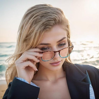 Gafas de lectura graduadas con estampado de leopardo sexy para mujer