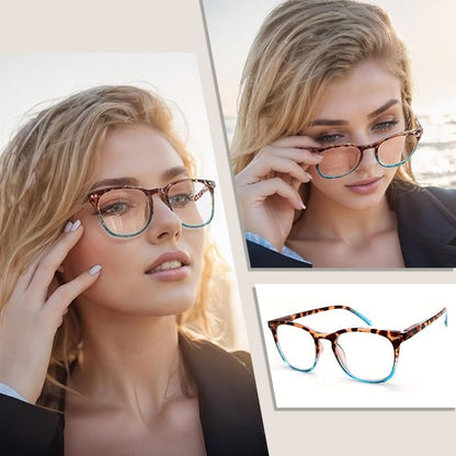 Gafas de lectura graduadas con estampado de leopardo sexy para mujer