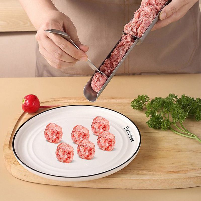 Kit de herramientas de acero inoxidable de doble cabezal para hacer albóndigas
