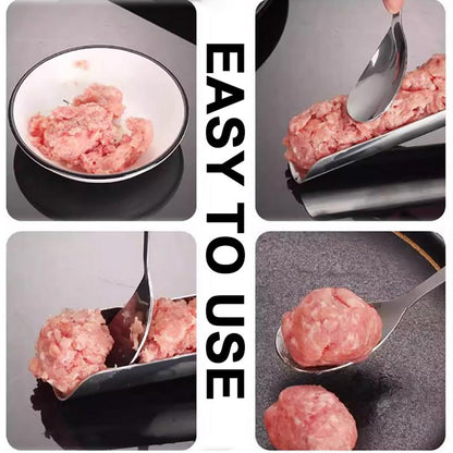 Kit de herramientas de acero inoxidable de doble cabezal para hacer albóndigas