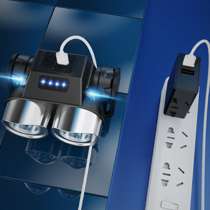 Faro LED superbrillante de doble cabezal portátil para exteriores