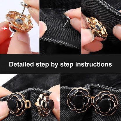 Hebillas de cintura desmontables de camelia para vaqueros holgados