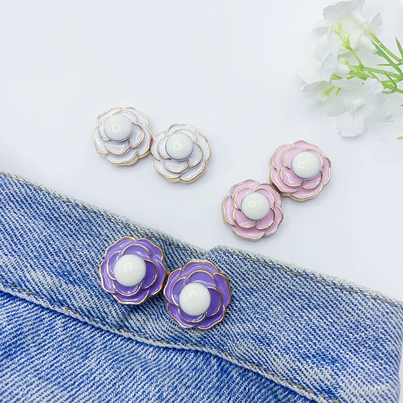 Hebillas de cintura desmontables de camelia para vaqueros holgados